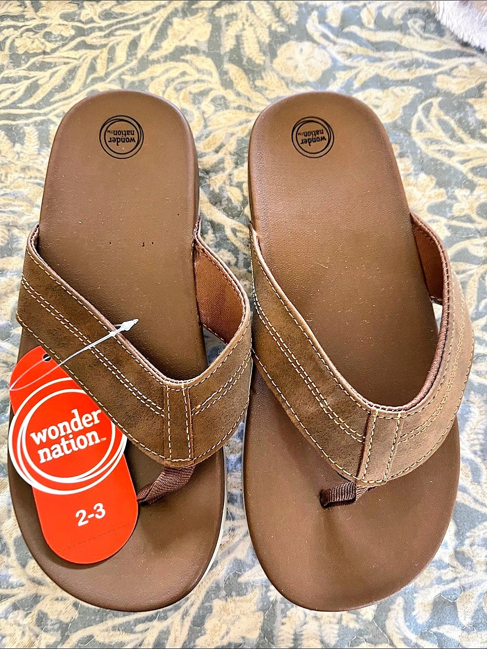 Wonder Nation Girls Sandals Brown Size 2-3 NWT
